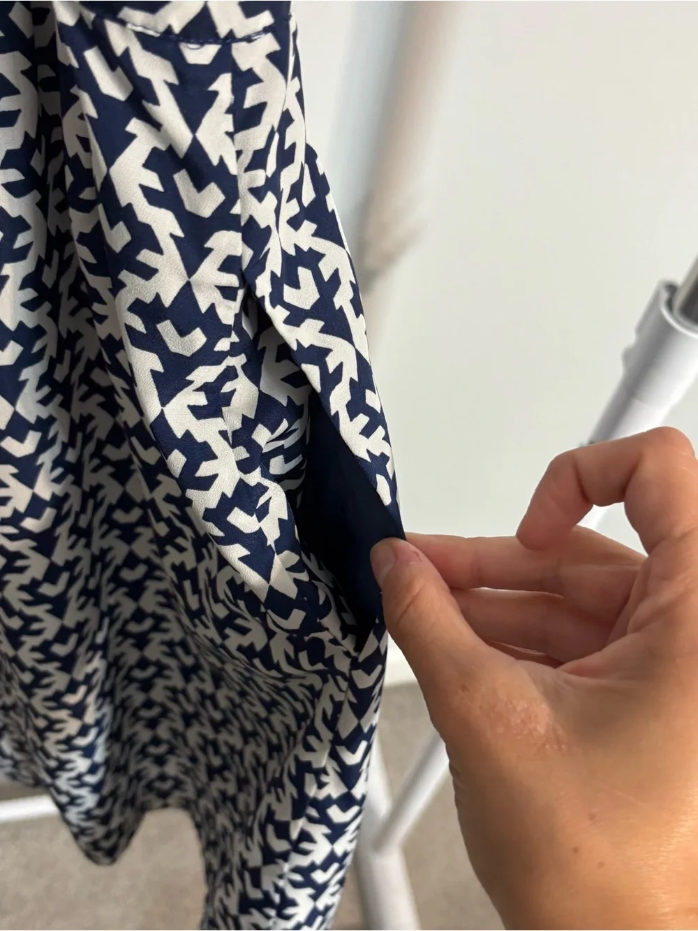J. Crew Navy and White Printed Seaside Spaghetti-Strap Dress with Pockets